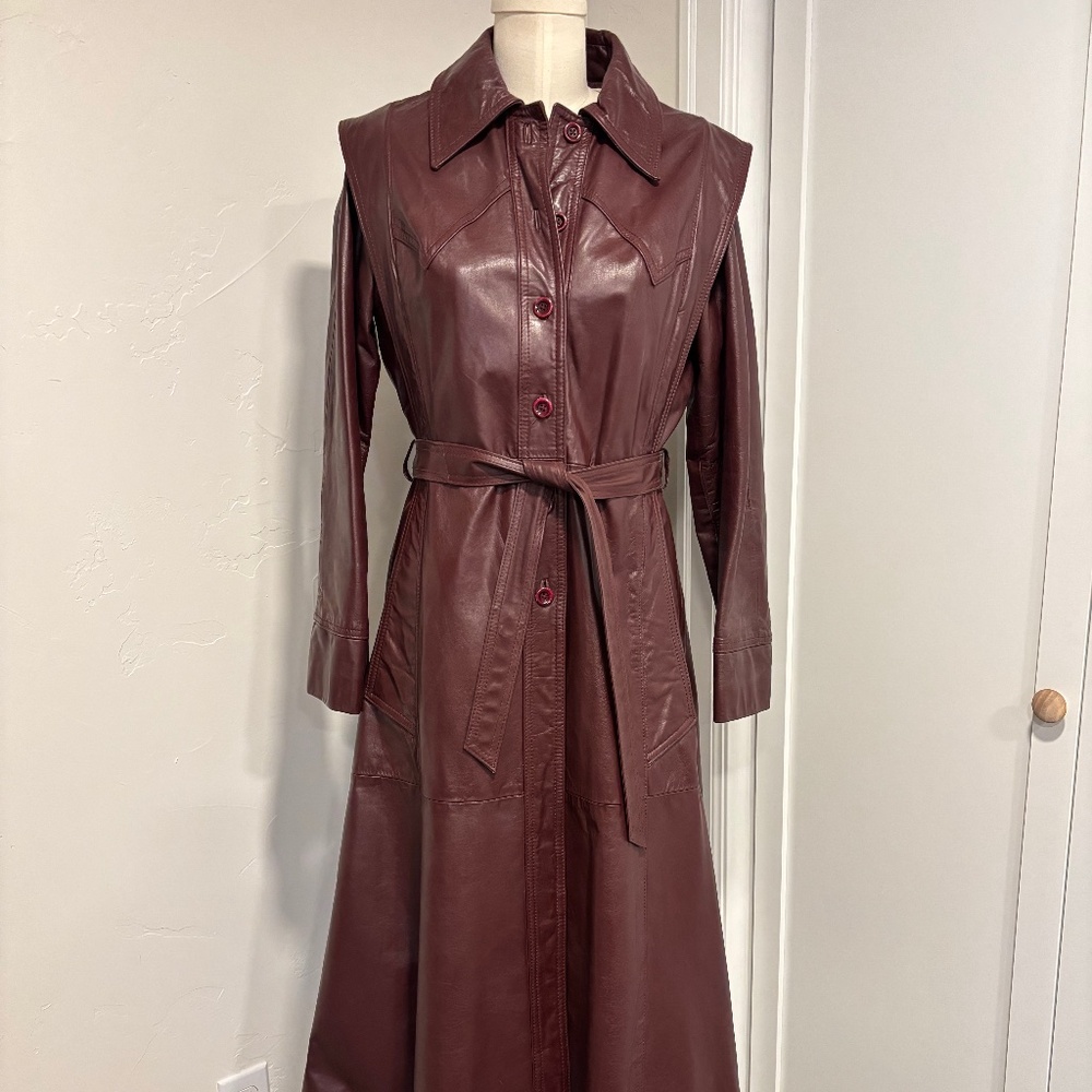Vintage Leather Trench Coat